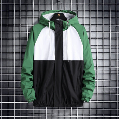 Fashionable Hooded Solid Color Casual Jacket