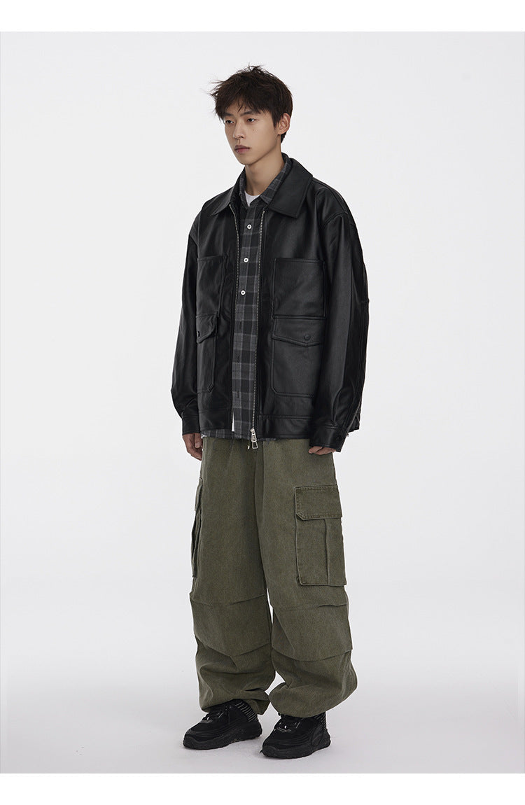 Autumn Workwear PU Leather Jacket