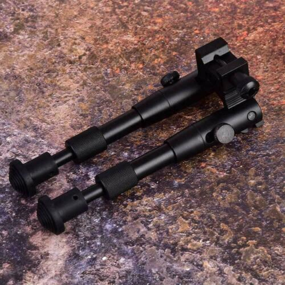 Retractable Tactical Elastic Bipod Black