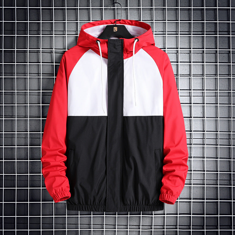 Fashionable Hooded Solid Color Casual Jacket