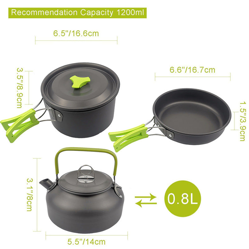 Mini Cookware Camping Combination Suit Pot Folding