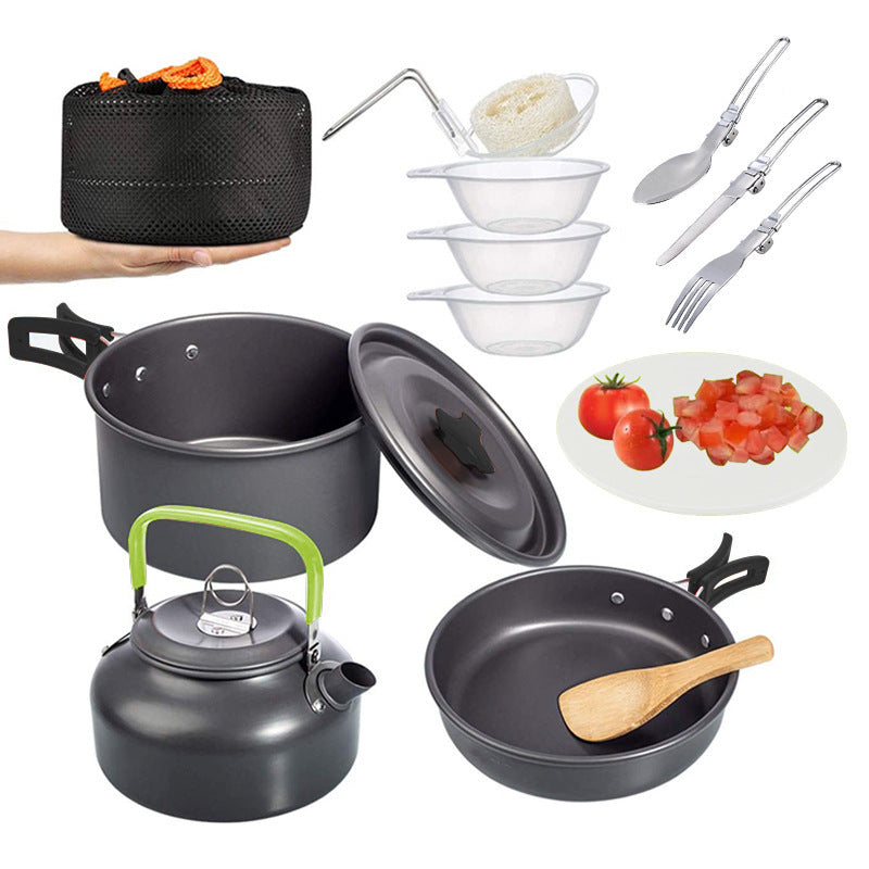 Mini Cookware Camping Combination Suit Pot Folding