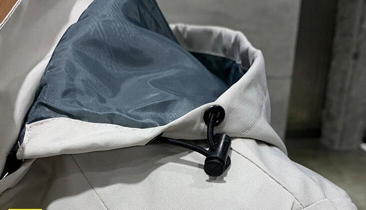 Fashionable Hooded Solid Color Casual Jacket