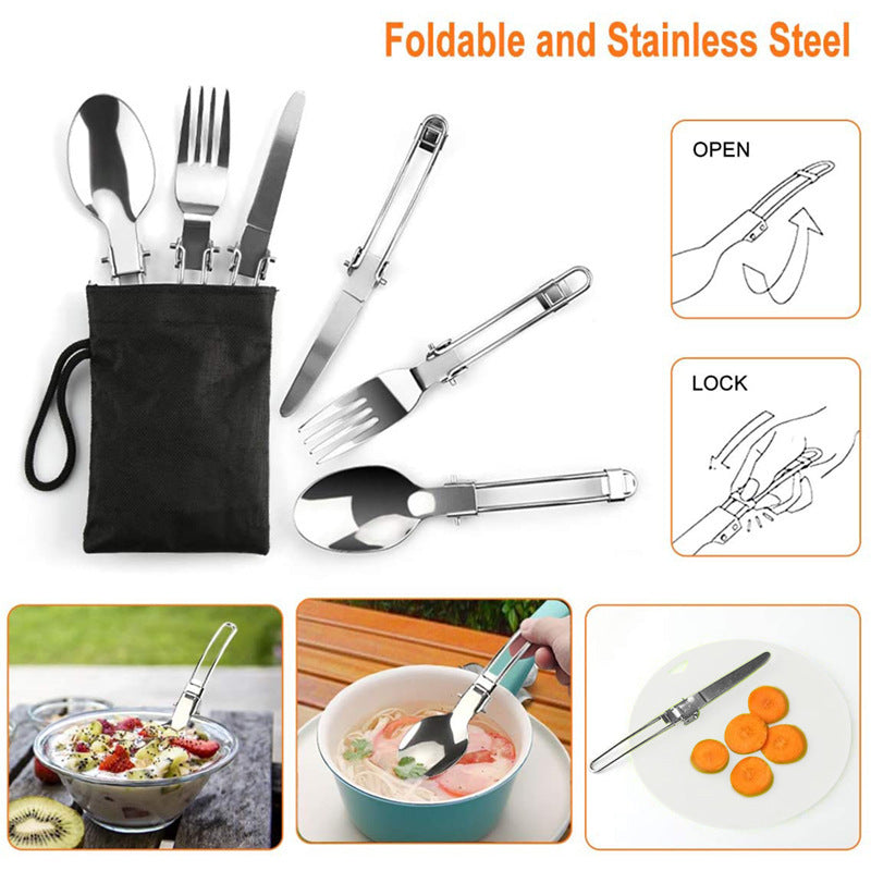 Mini Cookware Camping Combination Suit Pot Folding