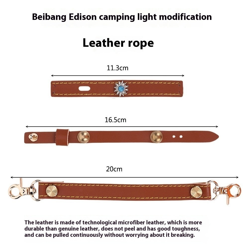 Camping Leather Hang Rope 3-piece Lantern
