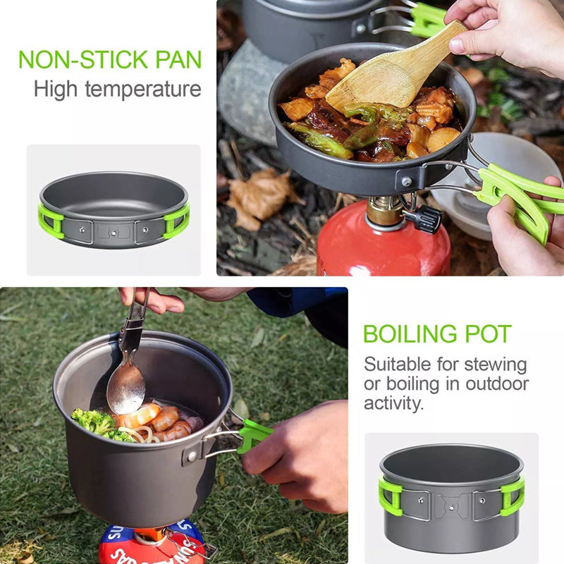 Mini Cookware Camping Combination Suit Pot Folding